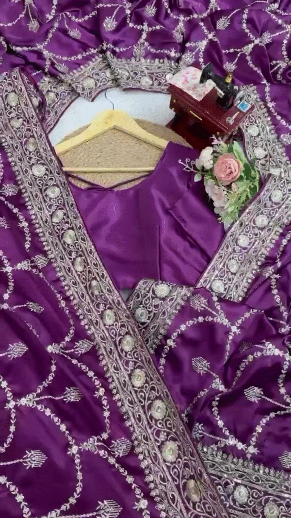 Royal Purple Embroidered Anarkali Suit