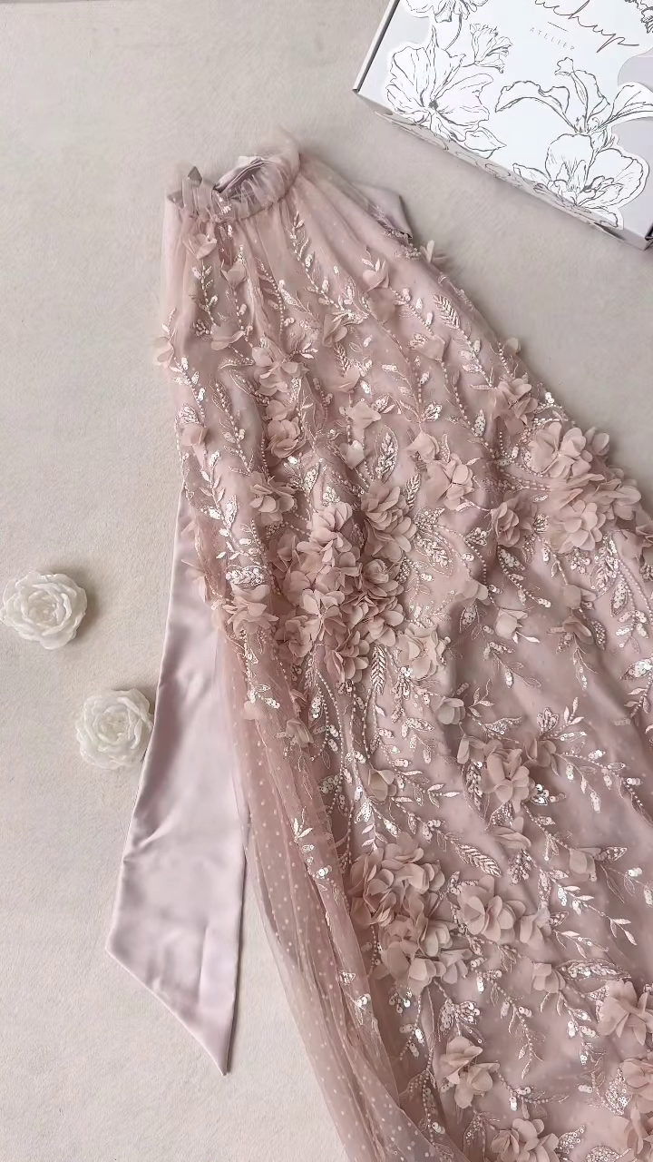 Petal Pink Sequin Embellished Corset Gown - Image 5