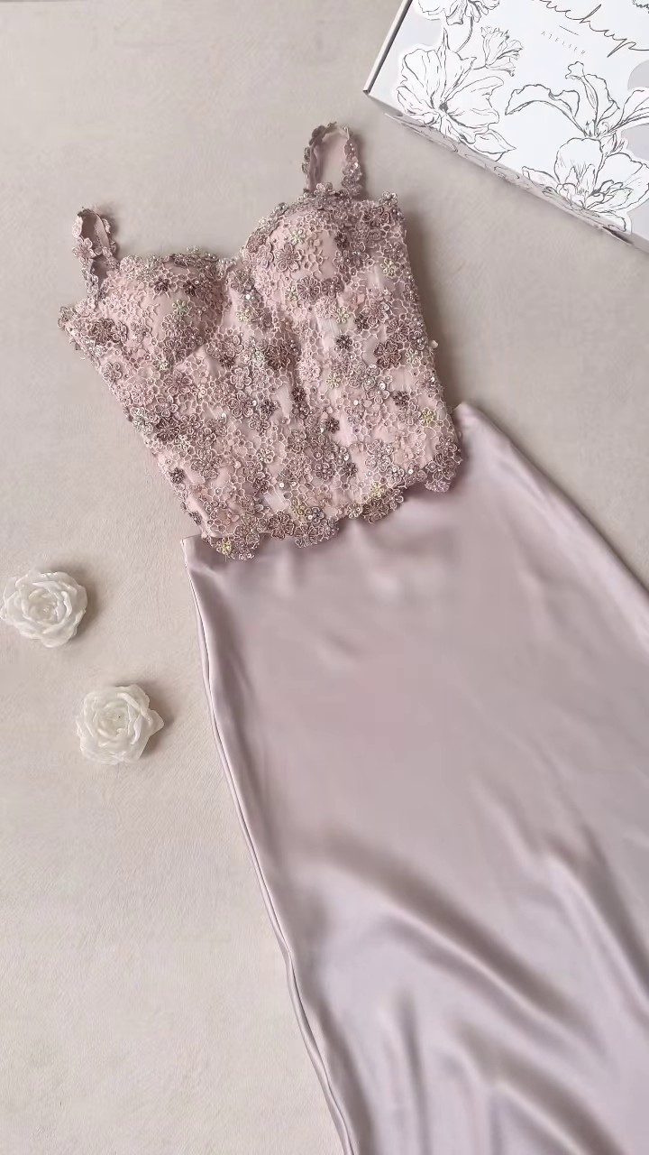 Petal Pink Sequin Embellished Corset Gown - Image 3