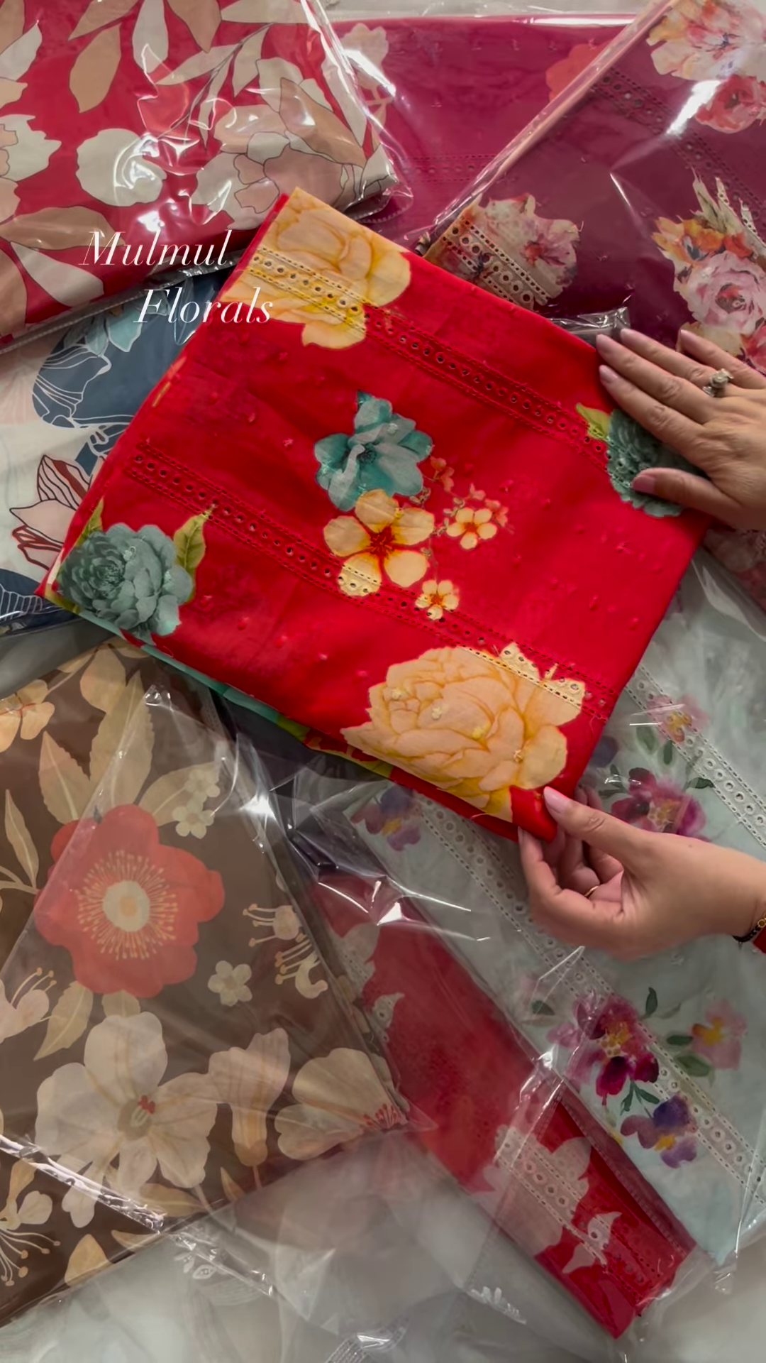 Mulmul Floral Print Unstitched Suit Set Collection - Image 2