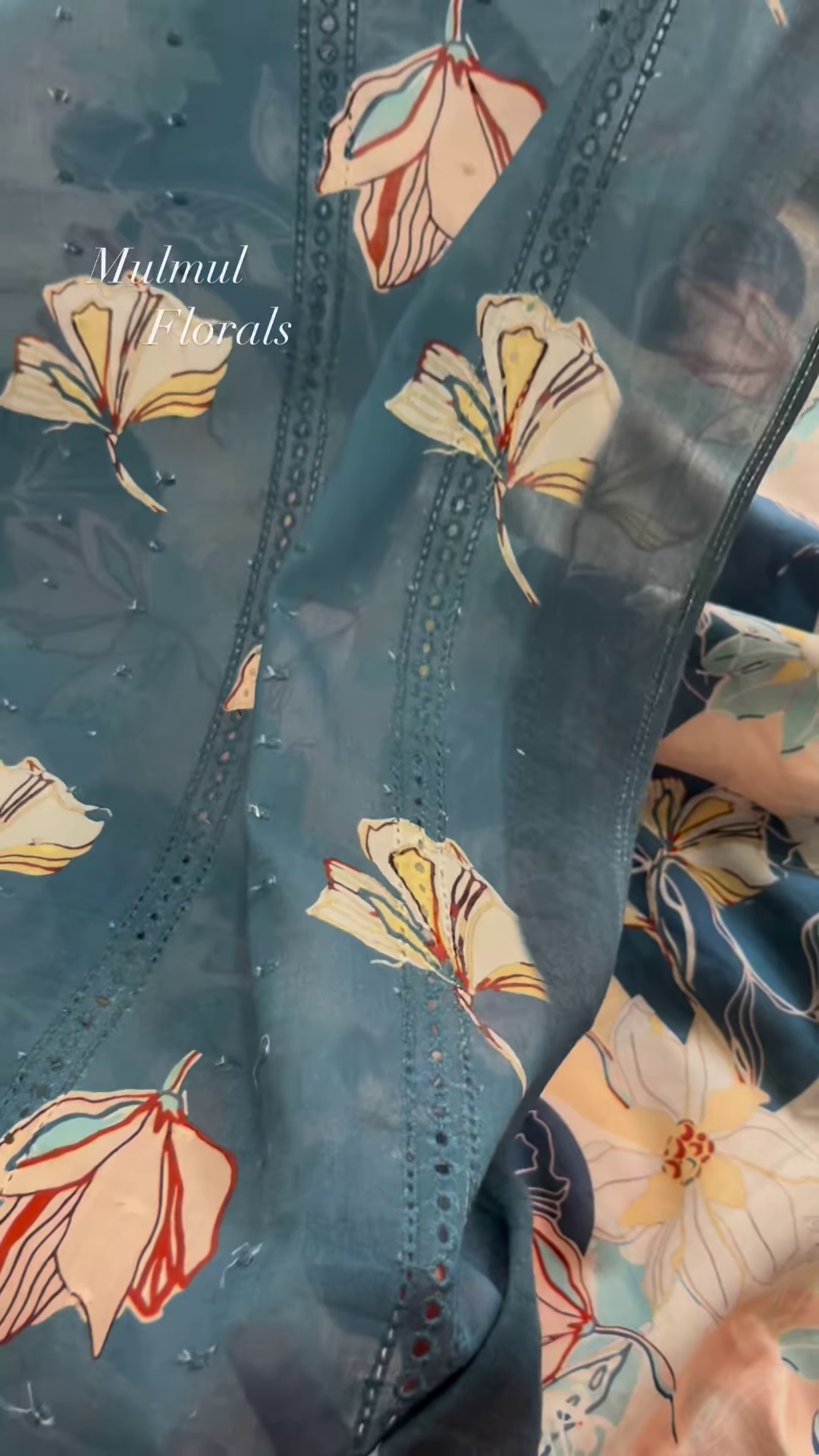 Mulmul Floral Print Unstitched Suit Set Collection - Image 4