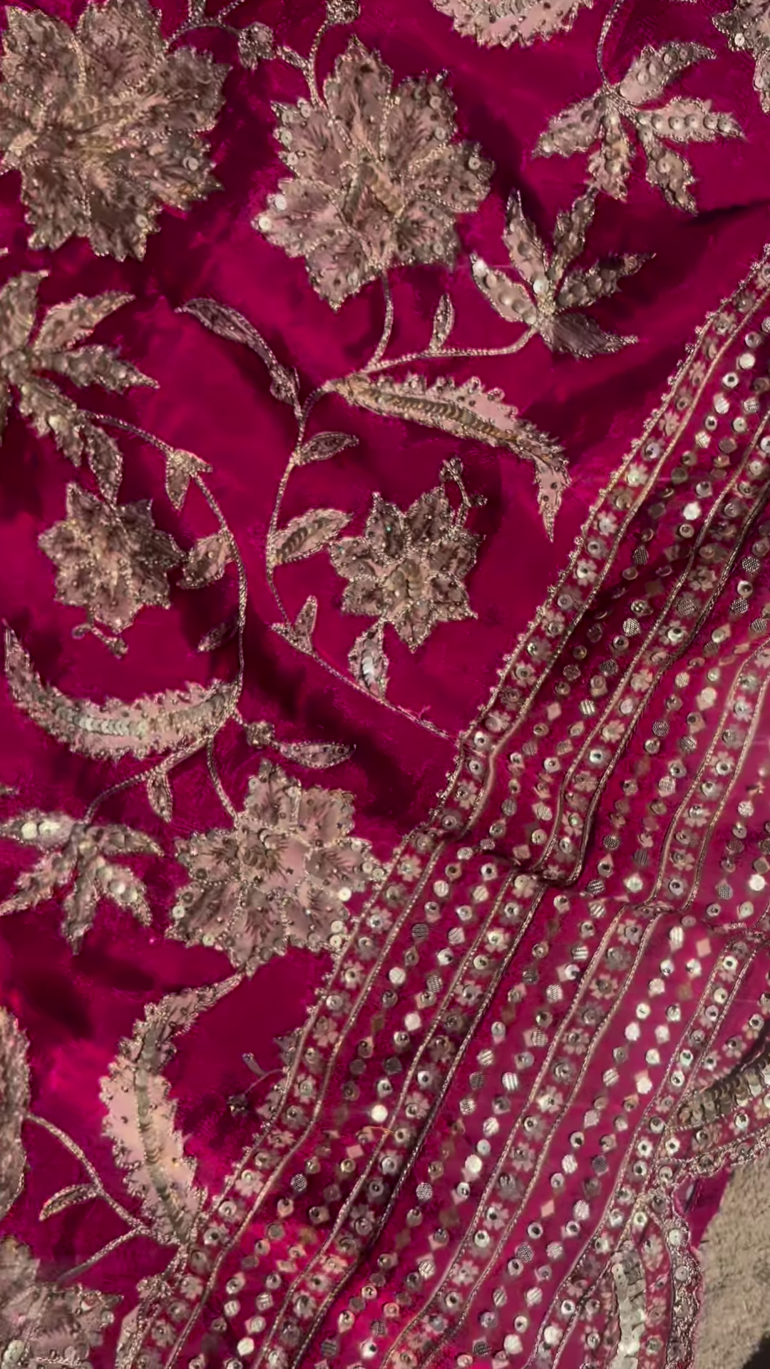 Rani Pink Mirror and Zari Embroidered Lehenga Choli Set - Image 2