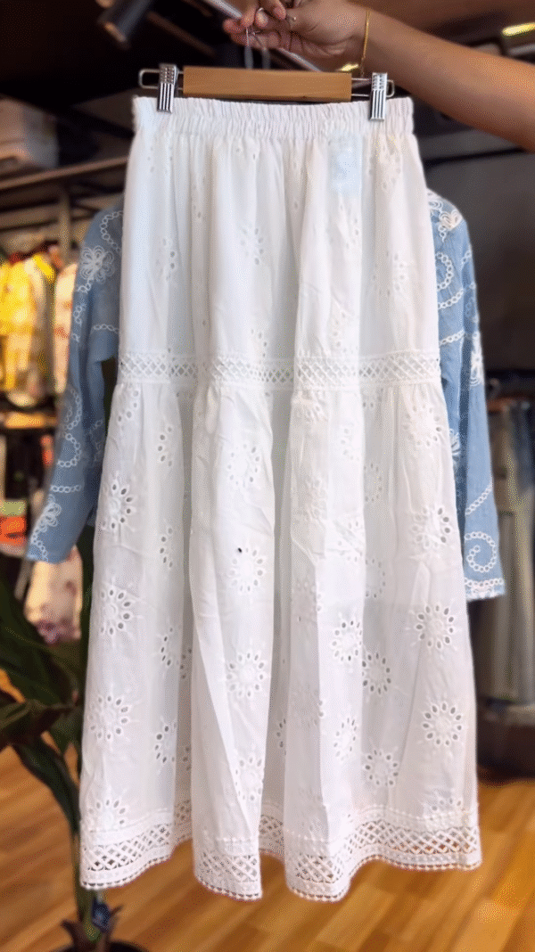 Bluebell Whispers: Boho Eyelet Co-Ord Set - Image 2