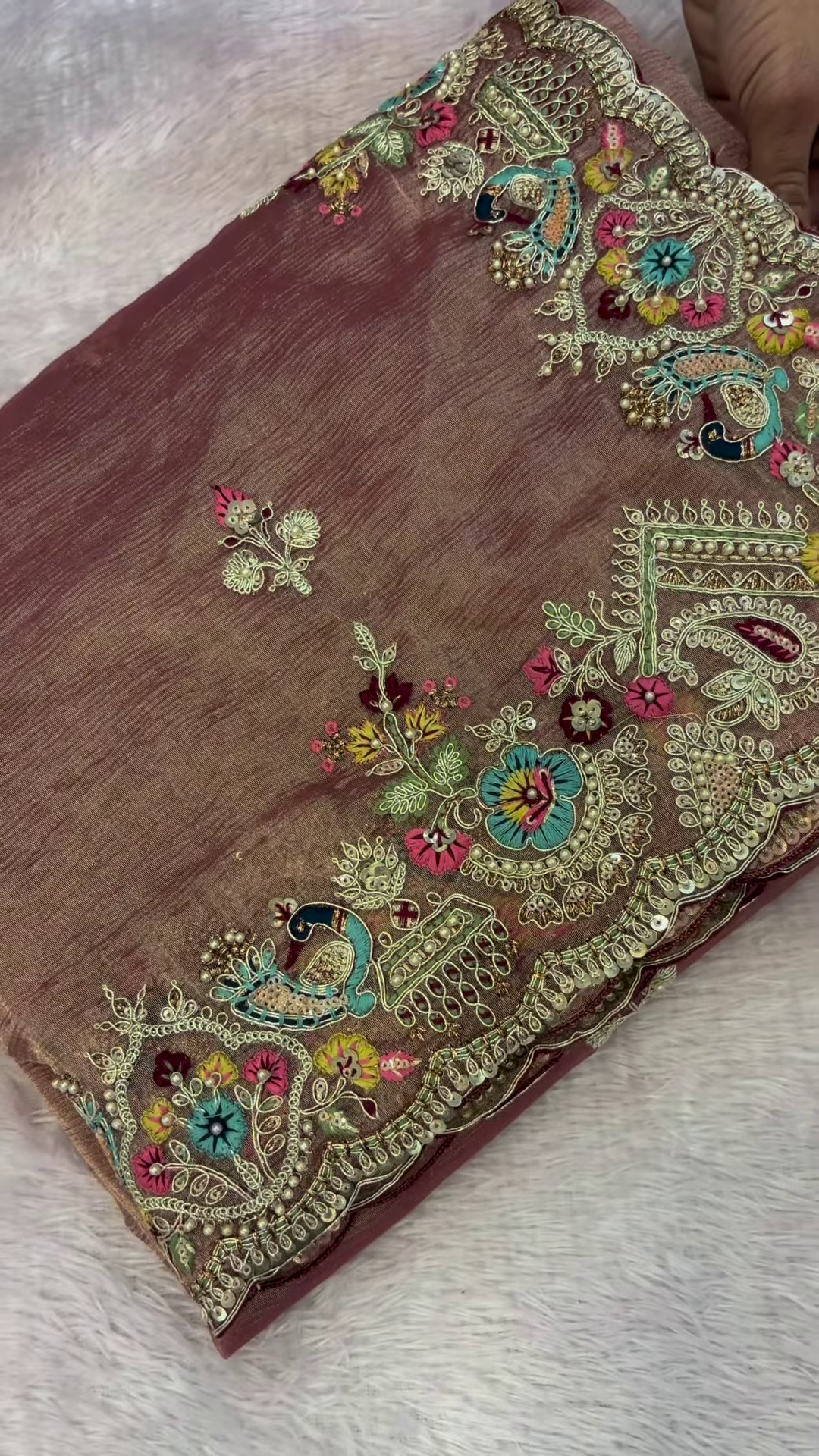 Luxury Handcrafted Peacock Embroidered Suit