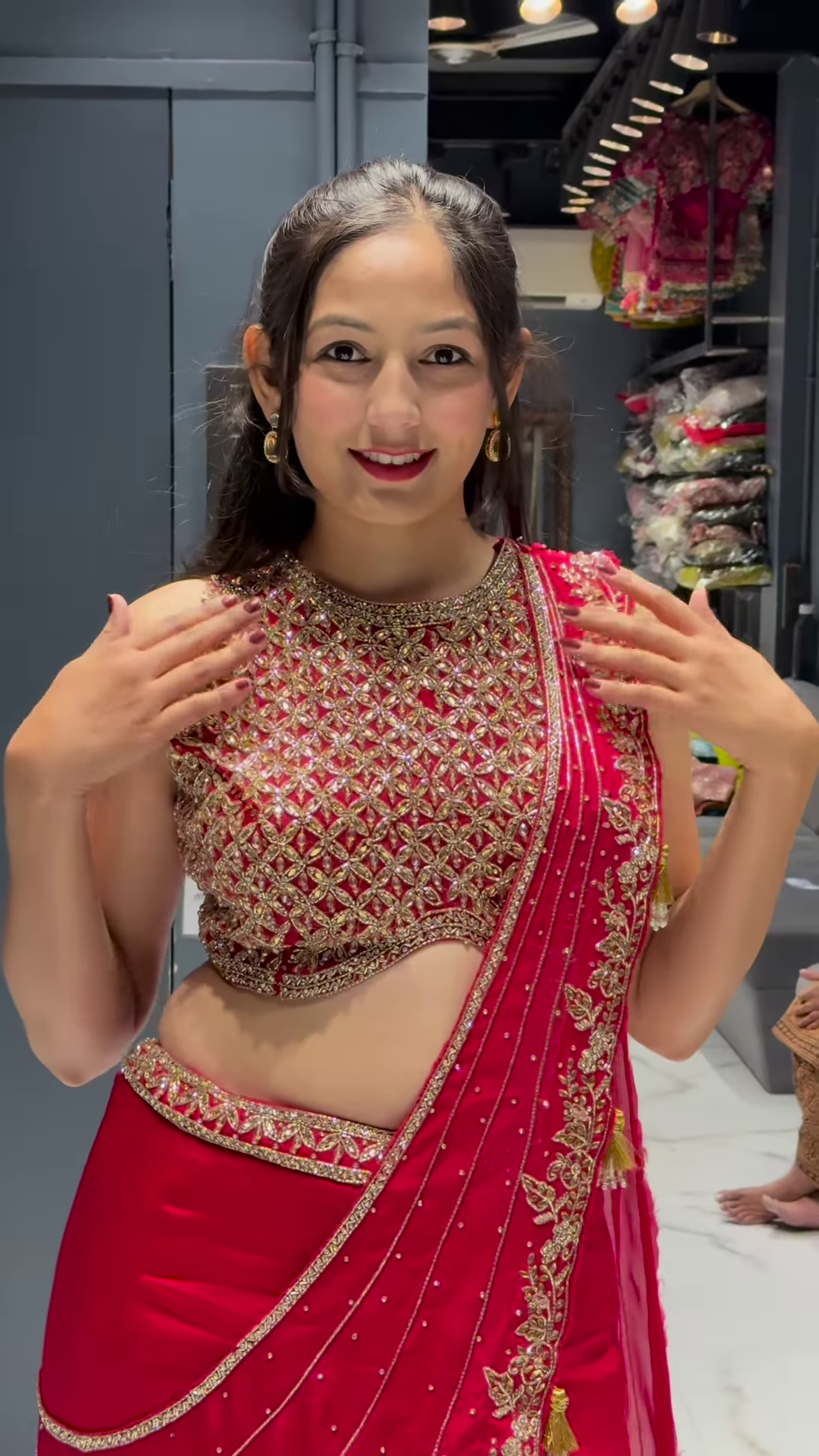 Women's Regal Red Embroidered Lehenga Choli with Dupatta – Festive & Bridal Ethnic Wear - Image 2