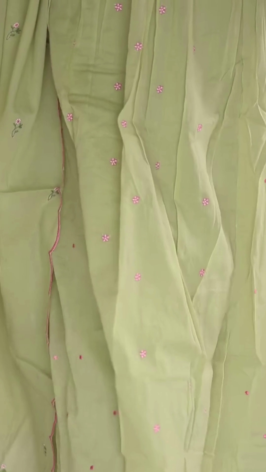 Women’s Light Green Embroidered Kurti with Floral Threadwork – Elegant Long-Sleeve Ethnic Casualwear - Image 5