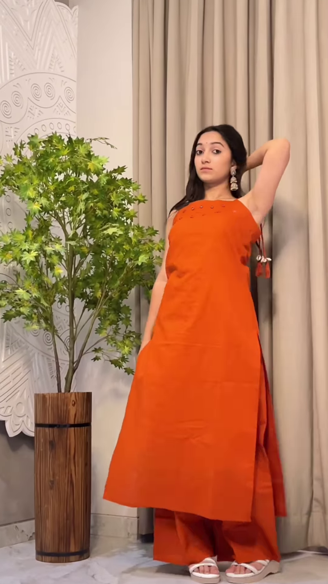 Women’s Teal Sleeveless Kurta Pant Set with Tassel Straps – Elegant Indo-Western Ethnic Ensemble - Image 9