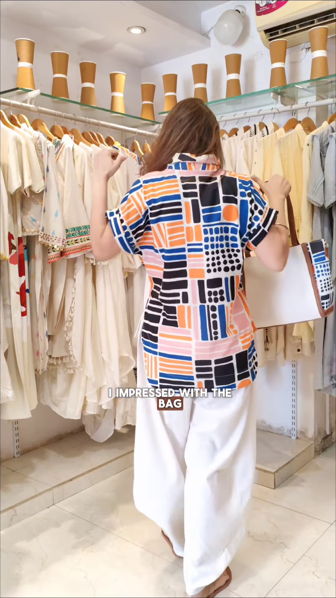 Women’s White Ethnicwear Set with Multicolor Geometric Embroidery & Free Printed Bag – Boutique-Ready Co-Ord with Gift Inclusion - Image 2